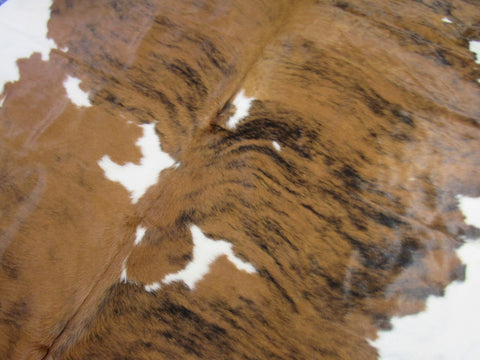 Tricolor Cowhide Rug (mainly medium brown tones) Size: 7.5x7 feet C-1760