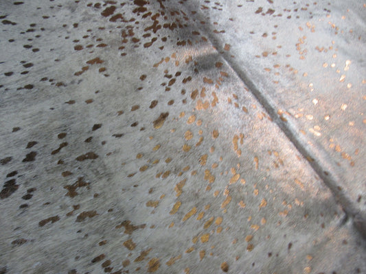 Bronze Metallic Acid Washed Cowhide Rug Size: 7.5x7 feet C-1764