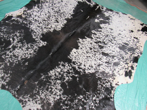 Dark Chocolate Salt & Pepper Cowhide Rug (fire brads) Size: 7x6 1/4 feet M-1041