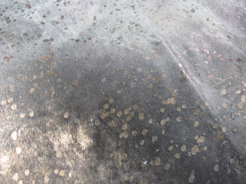 Grey Cowhide Rug with Bronze Metallic Acid Washed Size: 9x6.5 feet O-291