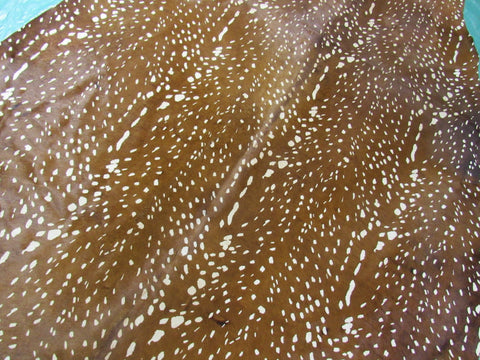 Axis Deer Print Cowhide Rug (larger than usual for this print, 1 fire brand) Size: 7 3/4x5 1/2 feet M-1050