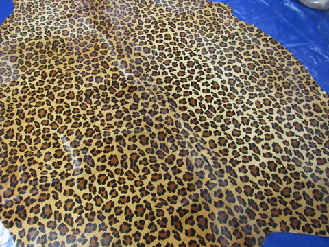 Leopard Print Cowhide Rug Size: 7x6.2 feet C-1775