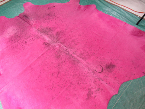 Light Salt & Pepper Dyed Pink Cowhide Rug - Size: 7' x 7' M-1057