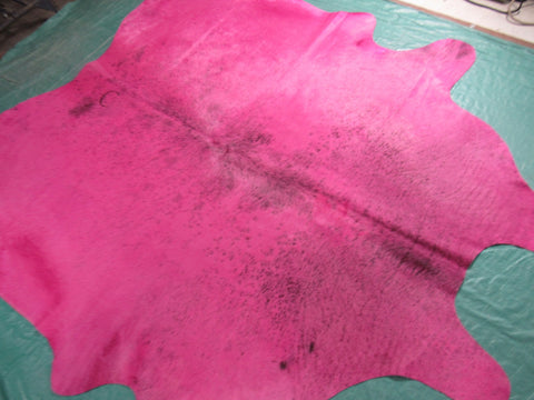 Light Salt & Pepper Dyed Pink Cowhide Rug - Size: 7' x 7' M-1057