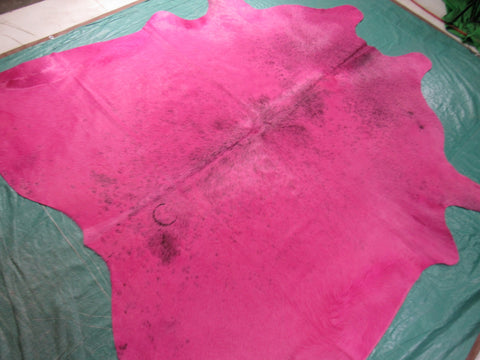 Light Salt & Pepper Dyed Pink Cowhide Rug - Size: 7' x 7' M-1057