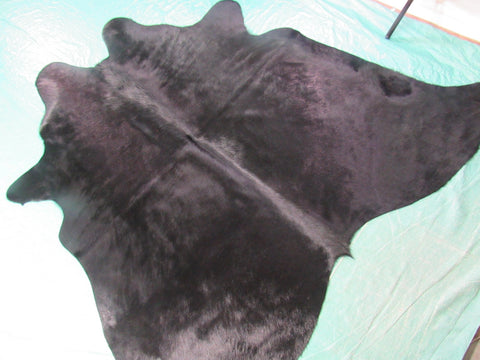 Dyed Black Cowhide Rug - Size: 5 3/4' x 6' M-1058