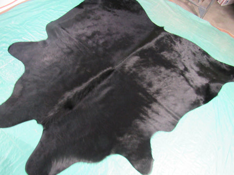 Dyed Black Cowhide Rug - Size: 5 3/4' x 6' M-1058