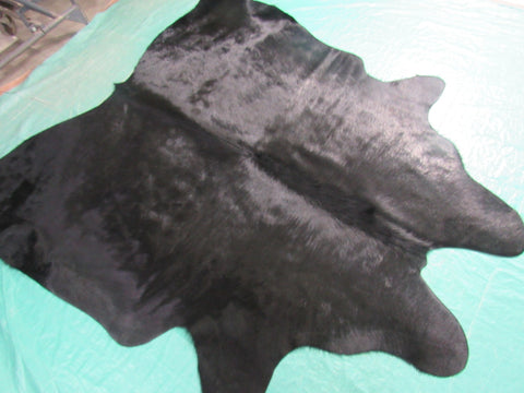 Dyed Black Cowhide Rug - Size: 5 3/4' x 6' M-1058