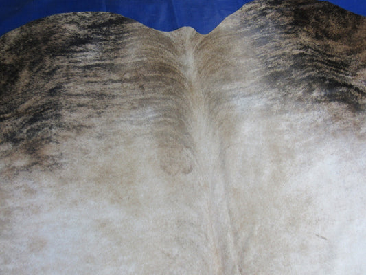 Beige Brindle Cowhide Rug (fire brands) Size: 8x7.2 feet O-300