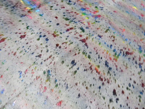 Rainbow Metallic Acid Washed Cowhide Rug Size: 8x6.5 feet O-305