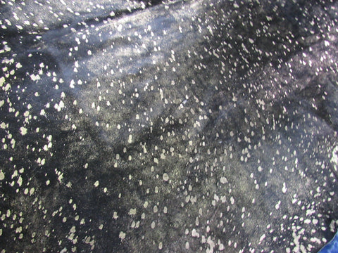 Black Cowhide Rug with Gold Metallic Acid Washed (small hole) Size: 8x6.5 feet C-1787