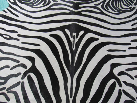 Upholstery Zebra Print Cowhide Rug (has a few scars, very nice otherwise) Size: 7x6 feet C-1555