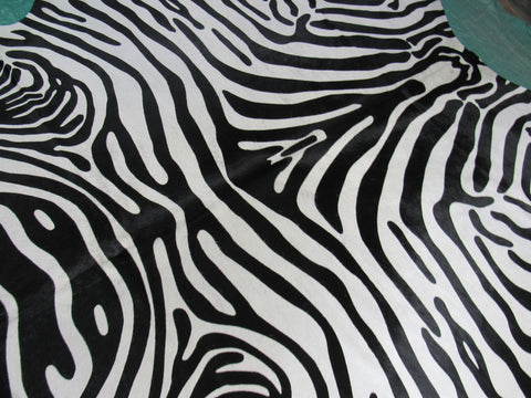 Upholstery Zebra Print Cowhide Rug (huge and gorgeous) Size: 8x6.5 feet C-1556