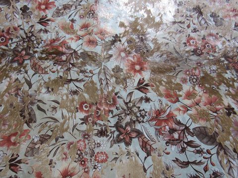 Beige Calf Skin with Floral Acid Washed Size: 41x32" C-1571