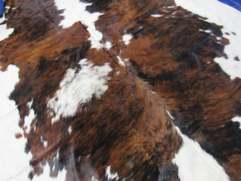 Big Tricolor Cowhide Rug Size: 7.5x7 feet C-1825