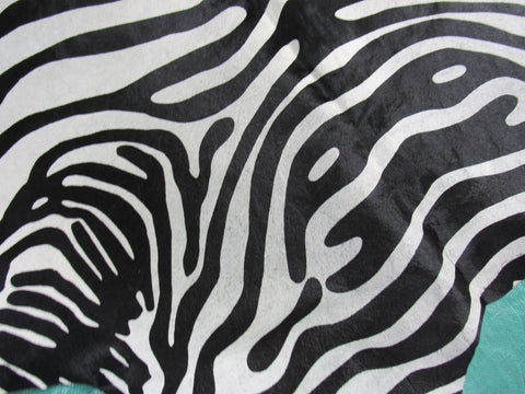 Upholstery Zebra Cowhide Rug (beautiful but has a stitch, neck is a bit darker and very short hair) Size: 7x6 feet C-1577