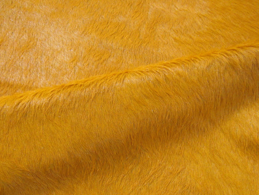 HUGE Dyed Orange Cowhide Rug Size: 8x7.7 feet C-1831