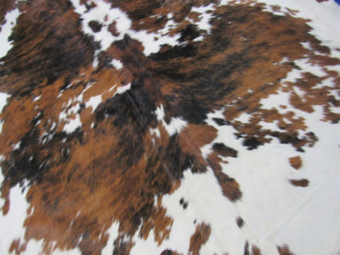Beautiful Tricolor Cowhide Rug Size: 7x6.7 feet C-1833