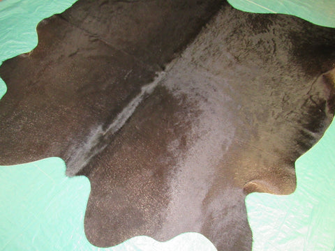 Natural Brown/Black Cowhide Rug (Veggie Tanned) - Size: 5 3/4x6 1/4 feet C-1580