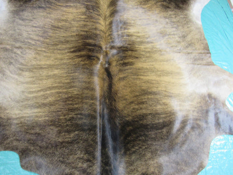 Beautiful Medium Brindle Cowhide Rug (shiny hair, veggie tanned) Size: 5.5x7 feet M-1082