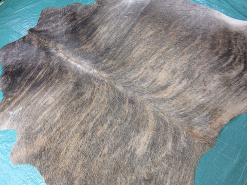 Medium Brindle Cowhide Rug (veggie tanned, a bit of grey) Size: 6 1/4x6 1/2 feet M-1083