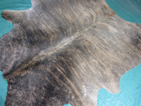 Medium Brindle Cowhide Rug (veggie tanned, a bit of grey) Size: 6 1/4x6 1/2 feet M-1083