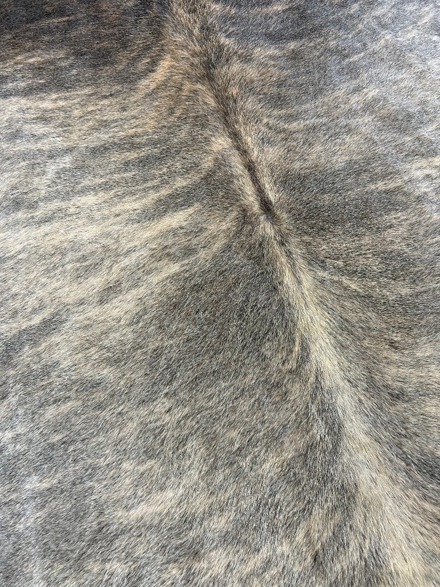 Grey Brindle Cowhide Rug with Some Beige Mixed In Size: 6x6 feet O-343