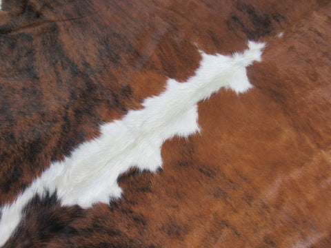 Gorgeous Tricolor Cowhide Rug (huge) Size: 7 3/4x6 3/4 feet C-1586