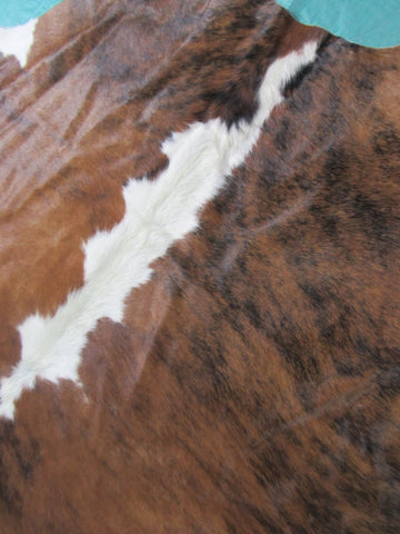 Gorgeous Tricolor Cowhide Rug (huge) Size: 7 3/4x6 3/4 feet C-1586