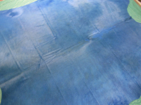 Dyed Light Blue Cowhide Rug - Size: 8' x 7' C-1590