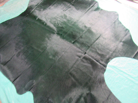 Dark Emerald Green Dyed Cowhide Rug Size: 7 1/4' x 7' C-1591