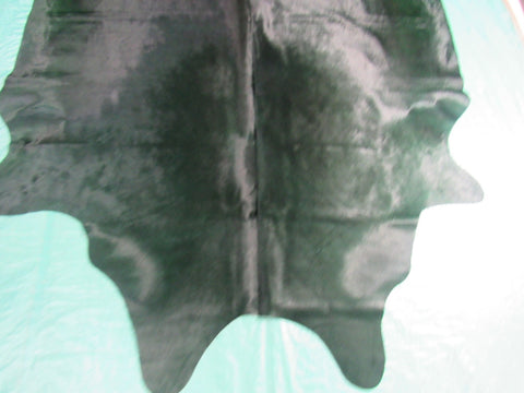 Very Dark Emerald Green Dyed Cowhide Rug Size: 7' x 6 3/4' C-1593