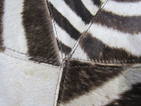 Zebra Patchwork Rug (40" diameter) M-1140