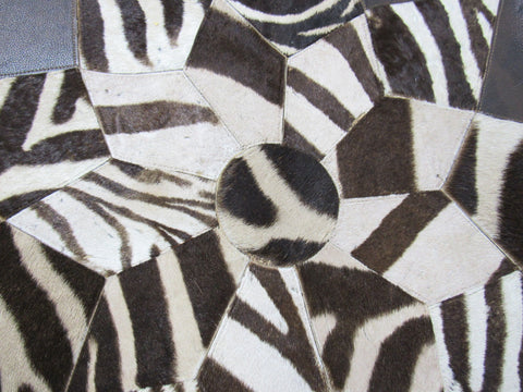 Zebra Patchwork Rug (39" diameter) M-1141