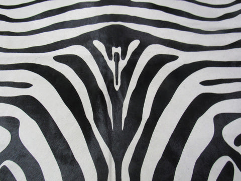 Zebra Print Cowhide Rug Size: 7' X 5 3/4' Black/Grey Upholstery Zebra Cowhide Rug K-203