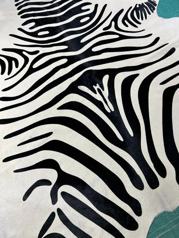 Zebra Cowhide Rug (very nice quality) Size: 6.2x6 feet M-1275