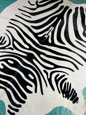 Zebra Cowhide Rug (very nice quality) Size: 6.2x6 feet M-1275