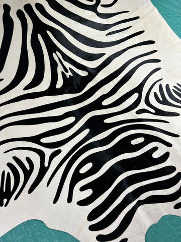 Zebra Cowhide Rug (very nice quality) Size: 6.2x6 feet M-1275