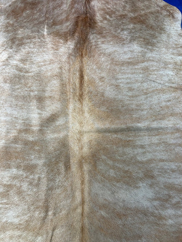 Beautiful Beige Brindle Cowhide Rug (two tone/ short shiny hair) Size: 6.7x6.5 feet C-1886