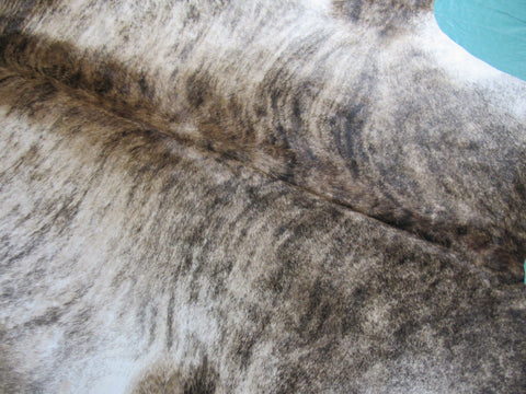 Medium Brown Brindle Cowhide Rug - Size: 8 1/4x7 feet O-1054