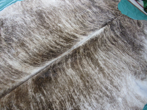 Medium Brindle Cowhide Rug Size: 8x6 3/4 feet O-1056