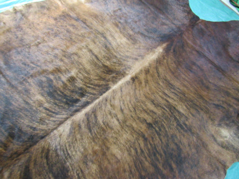 Dark Brown Brindle Cowhide Rug - Size: 8x7 feet O-1057