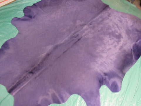 Dyed Bluish Purple Cowhide Rug - Size: 7.5' x 7' K-229a
