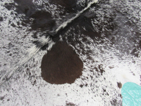 Salt & Pepper Cowhide Rug (chocolate brown) Size: 7.2x6 feet O-1058