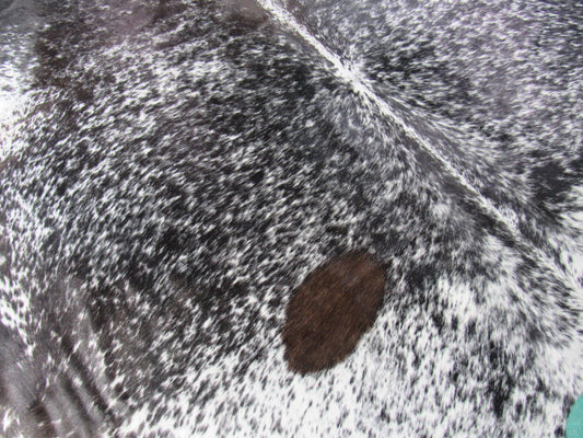 Salt & Pepper Brown and White Cowhide Rug - Size: 8x6.5 feet O-1080