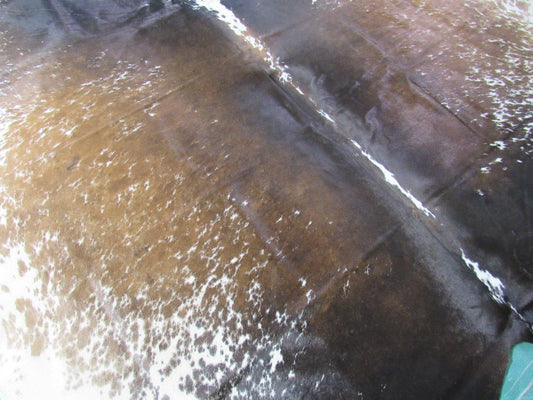 Special Salt & Pepper Cowhide Rug (one patch and one fire brand) Size: 8.5x7 feet O-1092