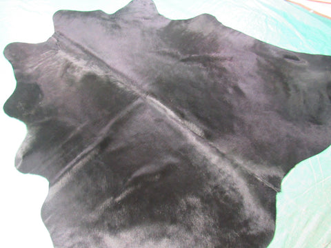 Dyed Black Cowhide Rug Size: 6x5.7 feet M-1177