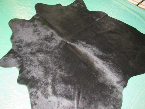 Dyed Black Cowhide Rug Size: 5.5x5 feet M-1178