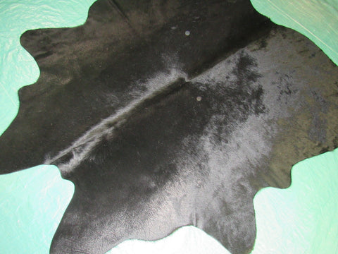 Dyed Black Cowhide Rug Size: 5.5x5 feet M-1178