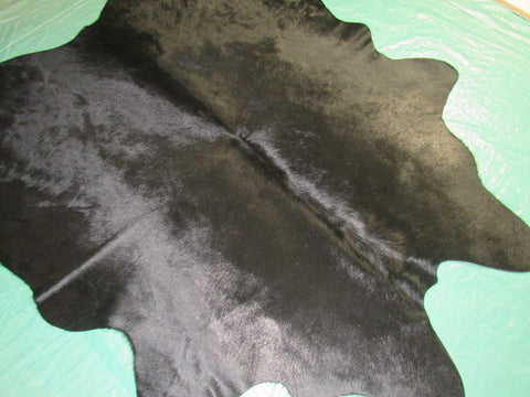 Dyed Black Cowhide Rug Size: 5.5x5 feet M-1178